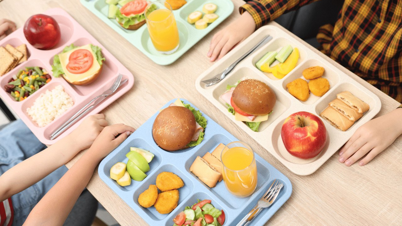 student lunch trays